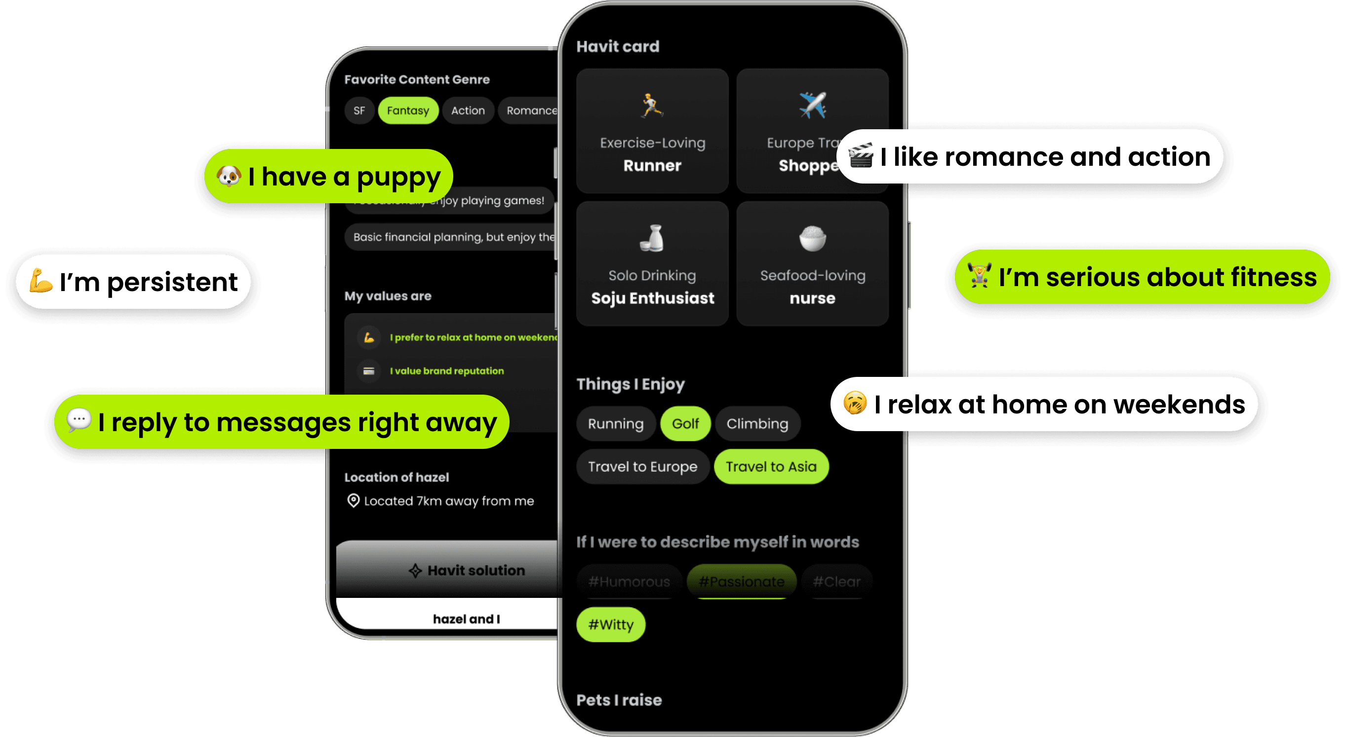 Deep connections - profile tags and lifestyle insights